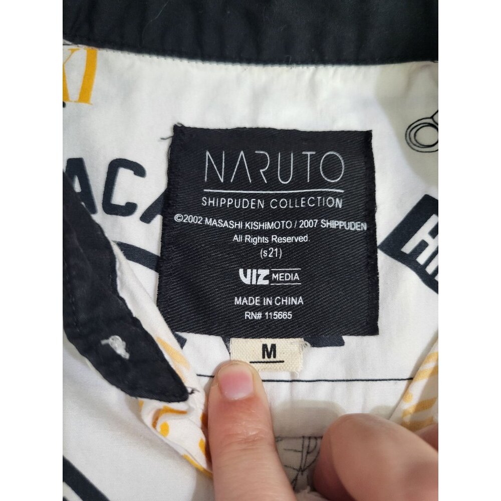 Naruto Shippuden Ninja Academy Hidden Leaf Village Graphic Button-Up Shirt Med - Picture 7 of 11